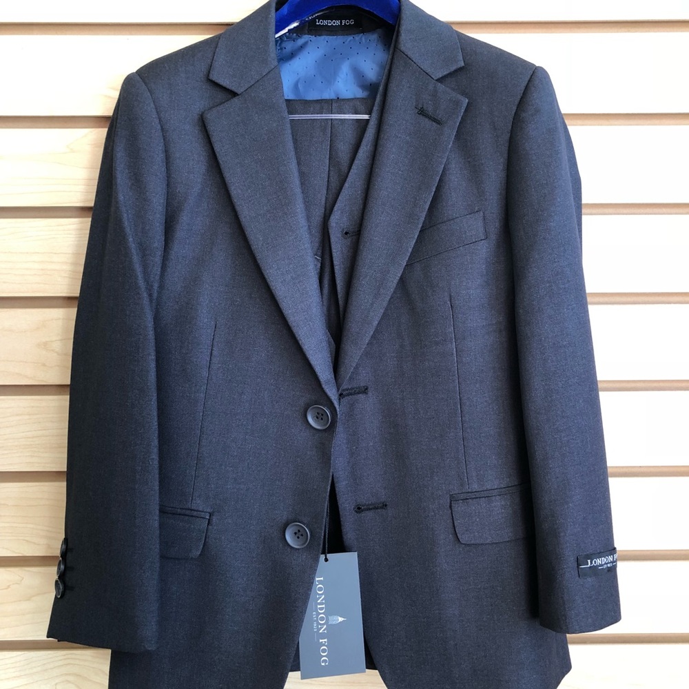London Fog Kids Charcoal Suit 7T